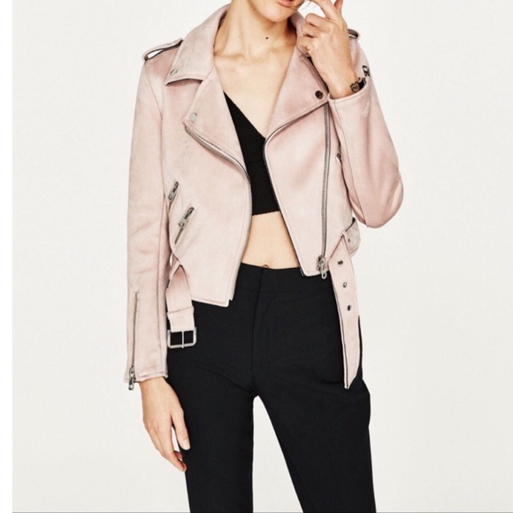 🎉🎉 SOLD 🎉🎉 Zara Faux Suede Pink Moro Jacket XS - Picture 3 of 7